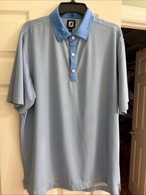 FootJoy Men’s Sky Blue Short-Sleeve Golf Polo